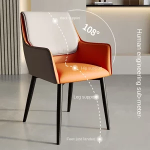 Realife Italian Style Minimalist Leisure Dining Chair Home Use Microfiber Leather Soft Bag Chair Thickened And Wear-Resistant - Image 3