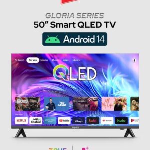 Impex 50 Inch Full HD QLED Smart TV – 8GB/1GB, Quad-Core, Frameless, TV Casting, 2 HDMI, 2 USB, RJ45, 176° Viewing Angle, Smart Energy Saving, A+ Zero Bright Dot, Television With 2Y Warranty Gloria50Q Black & Portable Bluetooth Speaker, 300W PMPO, 4-Inch Speaker, 7 Colored LED Lights, 800mAh Battery, Bluetooth 5.1, USB, Micro SD, AUX, FM, MIC, TWS Support, Type-C Charging, 10m Range, Black - MOLTO BlackBundle - Image 2