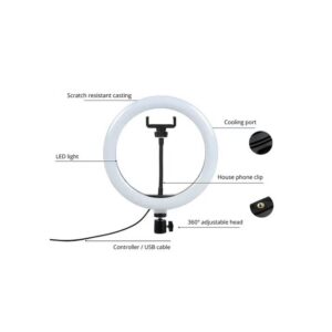traditious Ring Light 10-Inch with 50-Inch Extendable Tripod Stand – LED Circle Light with Phone Holder for Live Streaming, Makeup, YouTube Videos, TikTok – Universal Compatibility with All Phones - Image 6