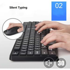 HP CS10 White Wireless Keyboard and Mouse Combo, 2.4 GHz Wireless Connection, Professional Optical Sensor, Optimized Keys White - Image 3
