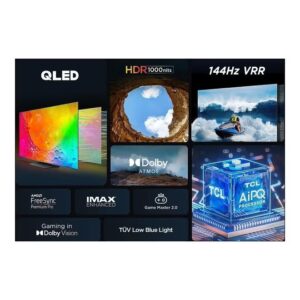 TCL Television 65 Inch Smart TV 4K QLED HDR Ultra HD,32GB ROM,Game Master 2.0 Dolby Vision, Google TV, IQ-Atmos HDR 1000 nits IMAX Enhanced 144HZ VRR - 1 Year Warranty (2023 Model) 65C745 Black - Image 5