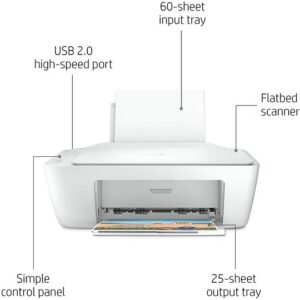 HP DeskJet 2320 All-in-One Printer, Print, copy, scan, Print speed up to 7.5 ppm (black) and 5.5 ppm (White) White - Image 7