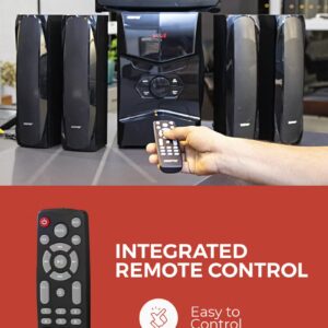 KNYA 5.1 Channel Multimedia Speaker System With Remote Control- FM Radio, Bluetooth, USB Input, SD Card Reader, Karaoke Function| LED Display, 50000W PMPO Speaker Unit| 2 Years Warranty GMS8578 Black GMS8578 Black - Image 5