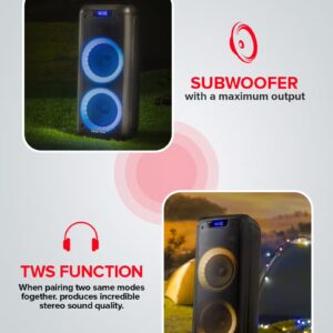 GEEPAS Rechargeable Professional Speaker 40000W PMPO With Wireless Microphone And Remote Control - Image 3