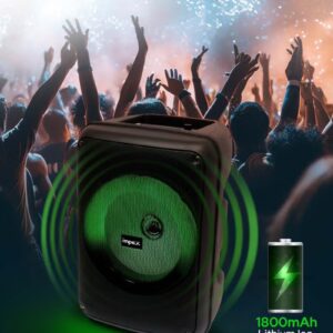 Impex 8 Inch Portable Trolley Bluetooth Speaker - 800W PMPO, BT/FM/USB/TF/AUX, TWS Function, Wireless Mic, LED Display & Light, Inbuilt 1800mAh Rechargeable Battery With Type-C Charging Black - Image 3