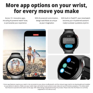 AIWR Orbit Smart Watch, GPS, 1.43'' AMOLED, AI Watch Faces ChatGPT, ENC Call, Heart Rate Monitor 5ATM Waterproof for Android iOS - Image 8