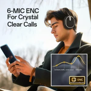 Hybrid Active Noise Cancelling Headphones, ANC Wireless Headphones Bluetooth 6.0 with Transparent Mode, Hi-Res Audio, Deep Bass - Image 7