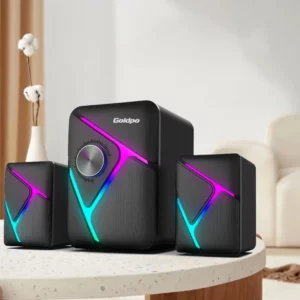 Goldpo D26 Speaker Bluetooth with 360 degree Surround Sound Bluetooth Wireless Stereo for Computer Macbook Laptop - Image 3