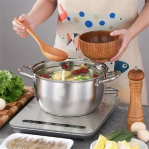 SUS304 stainless steel double layer thickened household cage drawer steamed Mantou small steamer soup pot stew pot - Image 6