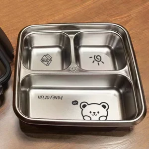 2/3 Grids 304 Stainless Steel Bento Box With Lid Leak-proof Divided Lunch Box For Kids Students Large Capacity Food Container - Image 4