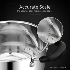 LFGB Certificated Pure 304 Stainless Steel Saucepot 5 Layers Thicken Bottom Budae Jjigae Family Kitchen Instant Noodle Stewpot - Image 4
