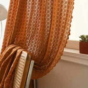 1PC/Solid color pastoral style small, fresh and rustic farmhouse style curtains provide home decoration for the living room - Image 6