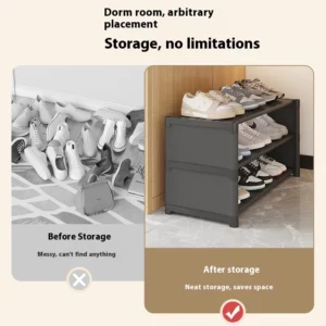 New Simple Shoe Rack Dormitory Bed Bottom Multi-Layer Household Storage Shoe Cabinet Artifact Dust-Proof Belt Wheel Shoe Rack - Image 5