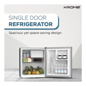 Krome 60L Single Reversible Door Refrigerator Energy Class A+ Ideal For Small Spaces Mini Fridge Suitable Kitchen Bedroom Office And Minibar KR-RDC 60H Inox - Image 7