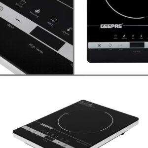 GEEPAS Digital Infrared Cooker- GIC33013/ Single Cooking Hob with Ceramic Heating Element, 2200W Power, 4-Digit LED Display & Touch Control/ 10 Adjustable Power & Temperature Levels, 3hr Timer, Multi-Function Cooking (Hot Pot, Soup, Fry, BBQ, etc.), Energy Saving 2200 W GIC33013 Black - Image 2
