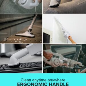 GEEPAS Stick & Handheld Vacuum Cleaner, HEPA Filter, Handheld & Stick, 0.9L Dust Bag Capacity, 600W Powerful Motor, Transparent Dust Cup for Easy Check, Lightweight Body & Low Noise 0.9 L 600 W GVC2596N White - Image 3