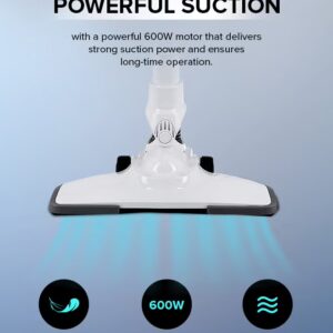 GEEPAS Stick & Handheld Vacuum Cleaner, HEPA Filter, Handheld & Stick, 0.9L Dust Bag Capacity, 600W Powerful Motor, Transparent Dust Cup for Easy Check, Lightweight Body & Low Noise 0.9 L 600 W GVC2596N White - Image 7