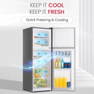 Nobel 185 L Gross / 132 L Net, Double Door Refrigerator, Defrost, R600a Refrigerant, Temperature Control, Inside Light, Inside Condenser, Vegetable Crisper, Bottle Racks, Removable Gasket, Adjustable Foot NR185RSI Inox Colour - Image 6