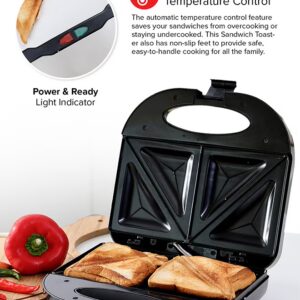 Olsenmark 2 Slice Sandwich Maker Toaster OMGM2321, 750W Equipped With Non-Stick Coating And Overheat Protection, Perfect For Making Sandwiches, Bread Toast 750 W OMGM2321 Black - Image 9