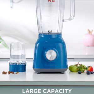 Olsenmark 2-In-1 Juicer Blender Chopper Set 1.8 L OMSB2238, 650W Powerful Motor With 2 Speed Setting And Pulse, Transparent And Unbreakable Plastic Jars With Stainless Steel Blade, Grinder Attachment 1.8 L 650 W OMSB2238 Blue/Clear - Image 6