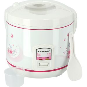 Olsenmark Rice Cooker , Cook, Steam and Keep Warm Function, Non-Stick Inner Pot - Measuring Cup, Plastic Rice Cooker Spoon, Durable and Tougher Outer Body 2.2 L 900 W OMRC2136 Pink/White - Image 7