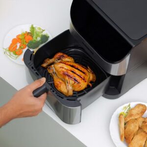 Olsenmark Digital Air Fryer with Non-Stick Frying Pot and Tray , Oil Free Cooking/ LED Display with Touch Screen, 10 Preset Cook Modes, 1-60 minutes Timer/ for Making Fries, Steak, Chicken, Meat, Bread/ 2 Years Warranty 6 L 1700 W OMAF2346J Black and Silver - Image 3