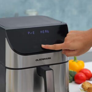 Olsenmark Digital Air Fryer with Non-Stick Frying Pot and Tray , Oil Free Cooking/ LED Display with Touch Screen, 10 Preset Cook Modes, 1-60 minutes Timer/ for Making Fries, Steak, Chicken, Meat, Bread/ 2 Years Warranty 6 L 1700 W OMAF2346J Black and Silver - Image 5