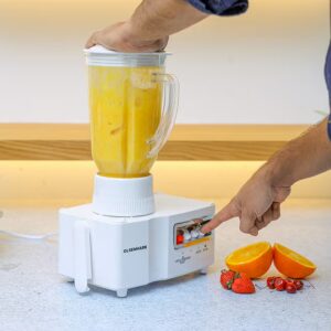 Olsenmark 4-In-1 Juicer Blender / Food Processor with Stainless Steel Blades, Overheat Protection & Safety Lock, Durable & Easy to Use and 2 Speeds with Pulse Function 1.8 L 650 W OMSB2137J White - Image 3
