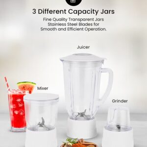 Olsenmark 4-In-1 Juicer Blender / Food Processor with Stainless Steel Blades, Overheat Protection & Safety Lock, Durable & Easy to Use and 2 Speeds with Pulse Function 1.8 L 650 W OMSB2137J White - Image 9