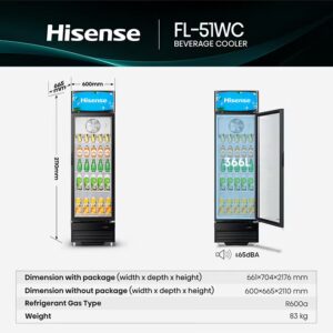 Hisense Showcase 396L Gross Capacity, Single Door 396 L 220 W FL-51WC Multicolor - Image 11