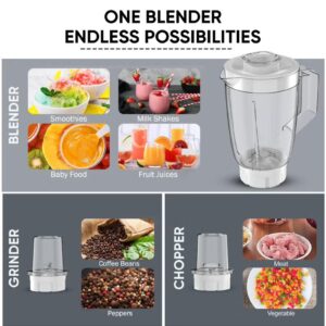 NIKAI 3-in-1 Blender with 1.5 Ltr Liquid Jar, 1 Coffee Grinder & 1 Meat Mincer, 2 Speeds, Stainless Blades, Unbreakable Jar, Perfect for Dry And Wet Fine Grinding, Mixing & Juicing 1.5 L 600 W NB1900NA1/ NB2900EB2 White - Image 3