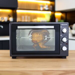 KRYPTON 6-IN-1 Multi-Functional Counter Top Electric Kitchen Oven With Powerful Rotisserie, Crumb Tray, Perfect For Grilling, Toasting And Roasting, 100- 250°C Adjustable Temperature, 60 Minutes Timer with Bell Ring & Power Indicator Light 45 L 2000 W KNO6246 Black - Image 7
