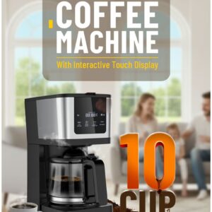 LePRESSO Rich Brew Coffee Machine Interactive Touch Display 900W Coffee Maker / Touch Display / Quick Drew / Glass Carafe Capacity 1.25L-Black - Image 4