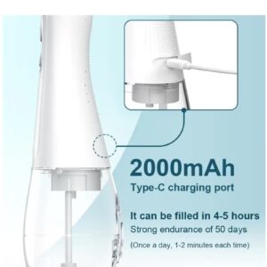 DOSCHER Portable Water Dental Flosser For Teeth Cleaning Dental Oral Irrigator With 4 Modes Scalable 5 Jet Nozzles IPX7 Water Resistance 300ML - Image 5