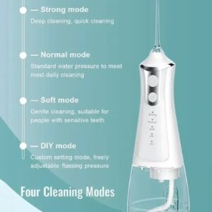DOSCHER Portable Water Dental Flosser For Teeth Cleaning Dental Oral Irrigator With 4 Modes Scalable 5 Jet Nozzles IPX7 Water Resistance 300ML - Image 7