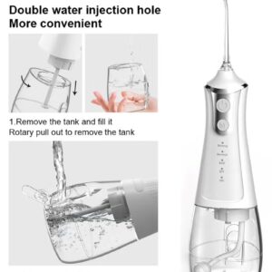 DOSCHER Portable Water Dental Flosser For Teeth Cleaning Dental Oral Irrigator With 4 Modes Scalable 5 Jet Nozzles IPX7 Water Resistance 300ML - Image 9