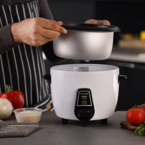 KRYPTON 3-in-1 Electric Rice Cooker – Cook, Warm & Steam Functions, 1.0L Capacity, Non-Stick Pot, Tempered Glass Lid, Easy One-Touch Operation 1 L 400 W KNRC6055H White - Image 6