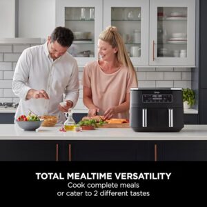 Ninja Foodi Dual Zone Digital Air Fryer, 2 Drawers, 7.6L, 6-In-1, Uses No Oil, Air Fry, Max Crisp, Roast, Bake, Reheat, Dehydrate, Cooks 4-6 Portions, Non-Stick, Dishwasher Safe Baskets 7.6 L 2470 W AF300ME/AF300EU Black - Image 4