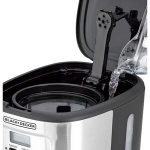 BLACK+DECKER 12-Cup Coffee Maker, Programmable Drip Coffee Machine, 1.5L Glass Carafe, 24-Hour Timer, Keep Warm Function, LCD Display, Auto Shut-Off, Boil Dry Protection, 1.5 L 900 W DCM85-B5 Black/Silver - Image 3