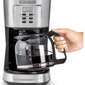 BLACK+DECKER 12-Cup Coffee Maker, Programmable Drip Coffee Machine, 1.5L Glass Carafe, 24-Hour Timer, Keep Warm Function, LCD Display, Auto Shut-Off, Boil Dry Protection, 1.5 L 900 W DCM85-B5 Black/Silver - Image 4