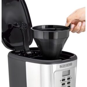 BLACK+DECKER 12-Cup Coffee Maker, Programmable Drip Coffee Machine, 1.5L Glass Carafe, 24-Hour Timer, Keep Warm Function, LCD Display, Auto Shut-Off, Boil Dry Protection, 1.5 L 900 W DCM85-B5 Black/Silver - Image 5