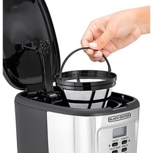 BLACK+DECKER 12-Cup Coffee Maker, Programmable Drip Coffee Machine, 1.5L Glass Carafe, 24-Hour Timer, Keep Warm Function, LCD Display, Auto Shut-Off, Boil Dry Protection, 1.5 L 900 W DCM85-B5 Black/Silver - Image 6