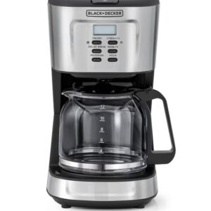BLACK+DECKER 12-Cup Coffee Maker, Programmable Drip Coffee Machine, 1.5L Glass Carafe, 24-Hour Timer, Keep Warm Function, LCD Display, Auto Shut-Off, Boil Dry Protection, 1.5 L 900 W DCM85-B5 Black/Silver - Image 9
