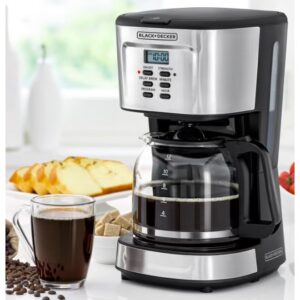 BLACK+DECKER 12-Cup Coffee Maker, Programmable Drip Coffee Machine, 1.5L Glass Carafe, 24-Hour Timer, Keep Warm Function, LCD Display, Auto Shut-Off, Boil Dry Protection, 1.5 L 900 W DCM85-B5 Black/Silver - Image 10