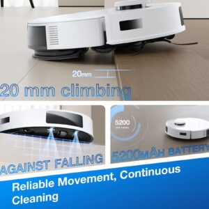 ecovacs DEEBOT Robot Vacuum Clener, 8000 Pa Strongest Suction for Deep Cleaning and Mopping, Anti-Tangle Technology, TrueMapping Intelligent Path Planning, Auto-Empty, APP Control 45 W N20 PRO PLUS White - Image 6