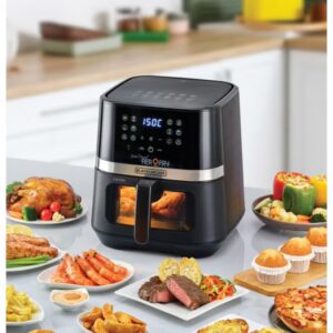BLACK+DECKER 12-in-1 Digital Air Fryer, 8.5L/2Kg Capacity, Rapid Hot Air Circulation for Frying, Grilling, Baking and Broiling, Brushed Matte Finish, Viewing Window - 5.8 L 1800 W AF5800-B5 Black - Image 7