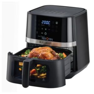 BLACK+DECKER 12-in-1 Digital Air Fryer, 8.5L/2Kg Capacity, Rapid Hot Air Circulation for Frying, Grilling, Baking and Broiling, Brushed Matte Finish, Viewing Window - 5.8 L 1800 W AF5800-B5 Black - Image 9