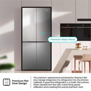 Hisense Gross 610L/Net 456L Cross Door  Refrigerator Fridge RQ5G470SBS3, My Fresh Choice Function, Metal-Tech Cooling, Durable Inverter, Premium Flat Door Design, Total No Frost, Multi AirFlow, Inverter RQ5G470SBS3 SILVER - Image 3