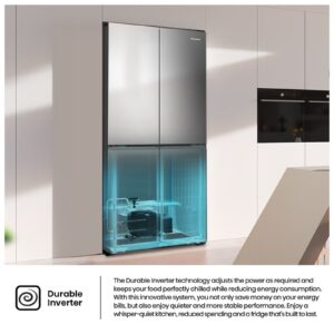 Hisense Gross 610L/Net 456L Cross Door  Refrigerator Fridge RQ5G470SBS3, My Fresh Choice Function, Metal-Tech Cooling, Durable Inverter, Premium Flat Door Design, Total No Frost, Multi AirFlow, Inverter RQ5G470SBS3 SILVER - Image 4