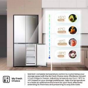 Hisense Gross 610L/Net 456L Cross Door  Refrigerator Fridge RQ5G470SBS3, My Fresh Choice Function, Metal-Tech Cooling, Durable Inverter, Premium Flat Door Design, Total No Frost, Multi AirFlow, Inverter RQ5G470SBS3 SILVER - Image 6